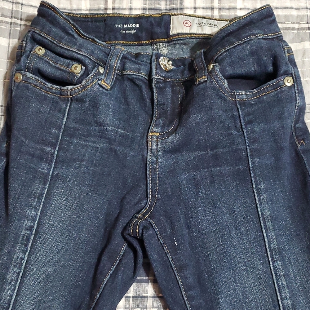 AG Adriano Goldschmied Kids The Maddie Slim Straight Leg Distressed Jeans